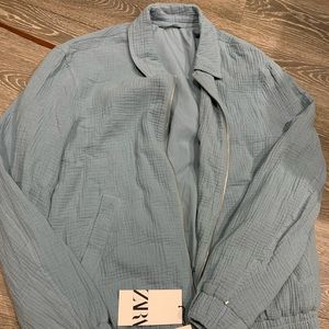 Zara Men Light Blue Jacket Size M
